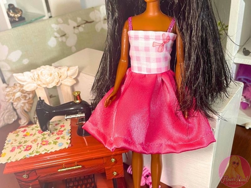 Gingham & Satin Princess Fashion Doll Dress – Free PDF Sewing Pattern & Tutorial